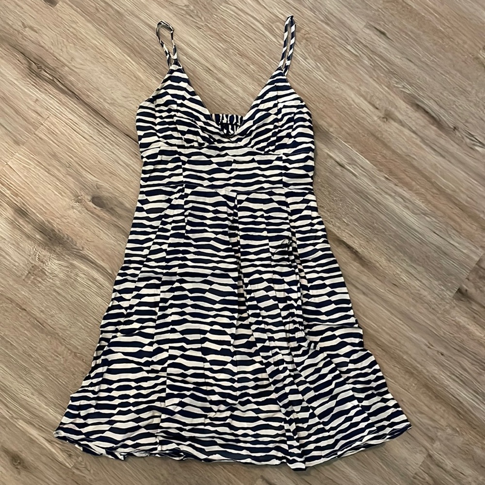 Striped Lightweight Blue And White Mini Dress